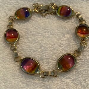 Vintage Sarah Coventry Rainbow Link Bracelet